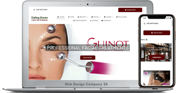Web Design Porfolio: ealing green laser hair and beauty